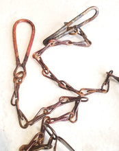 Load image into Gallery viewer, Interlocking Drop Flame Painted Copper Metal Textured Neck Piece
