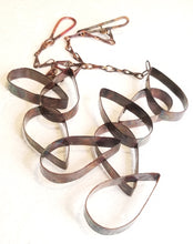 Load image into Gallery viewer, Interlocking Drop Flame Painted Copper Metal Textured Neck Piece
