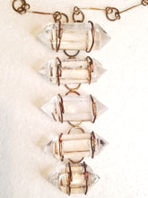 Load image into Gallery viewer, Clear Rock Quartz 5 Tier &amp; Brass Metal Neck Piece
