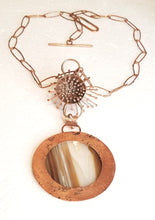 Load image into Gallery viewer, Large Agate Slab &amp; Copper Metal Neck Piece
