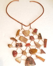 Load image into Gallery viewer, Multi-Stone Agate &amp; Copper Metal Neck Piece
