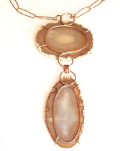 Load image into Gallery viewer, Large Agate Slab &amp; Copper Metal Chain Neck Piece
