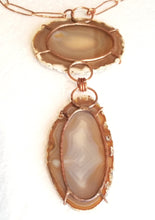 Load image into Gallery viewer, Large Agate Slab &amp; Copper Metal Chain Neck Piece
