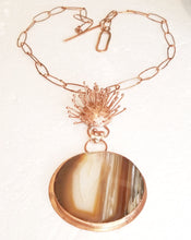 Load image into Gallery viewer, Large Agate Slab &amp; Copper Metal Neck Piece
